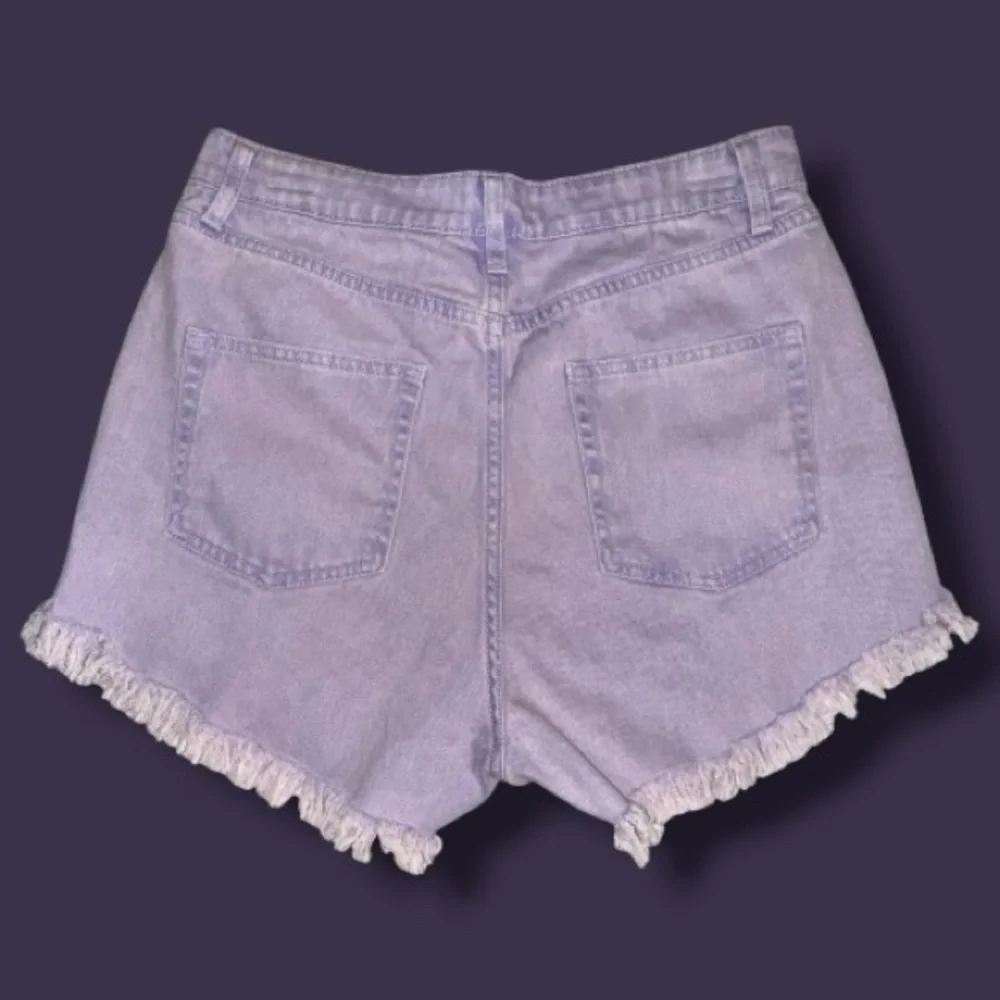 Wild Fable (Target) Shorts Lilac Highest Rise Distressed Frayed Denim Size 10 - Picture 15 of 16